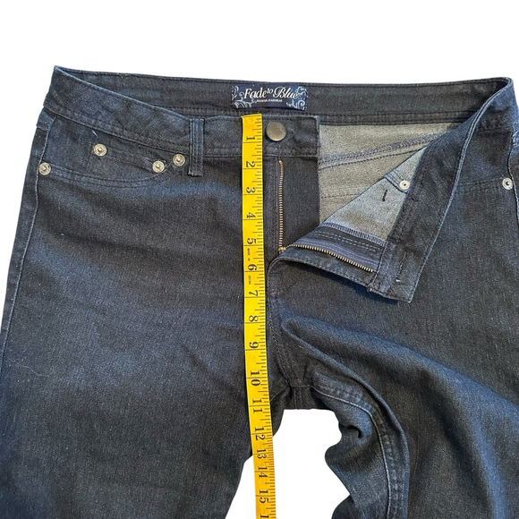 Fade to Blue Premium Cuffed Capri Denim Jeans Womens 14 Blue Zip Pockets - Picture 13 of 15